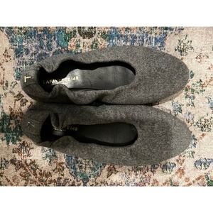 Lafayette 148 Shoe Size 37 Grey Wool Scrunched Round Toe Flats